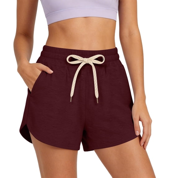 hlysgo Women's 3 inch Pj Shorts Soft Comfort Loose Fit Shorts Summer Lounge Sleeping Elastic Waist Short with Pocket Red,2xL