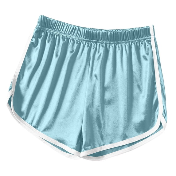 hlysgo Women's Booty Shorts Retro Dolphin Shorts Sports Yoga Gym Running Short Sky Blue,M