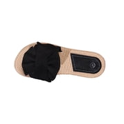 hlysgo Womens Bow Knot Flat Sandals Open Toe Slip On Slide Slipper Single Band Flats Black,40