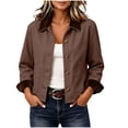 thumbnail image 1 of hlysgo Women's Casual Cropped Jacket Trench Contrast Collar Coat Loose Lightweight Barn 2026 for Spring Fall Jacket Brown,L, 1 of 6