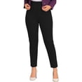 thumbnail image 1 of hlysgo Women's Casual Dress Pants Pleated Elastic Waist Soft Fitness Trousers Work Business Officewear Pant with Pockets Black,L, 1 of 5