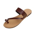 thumbnail image 1 of hlysgo Women's Flip Flops Sandals Comfortable Dressy Cork Footbed Arch Support Slip On Ring Toe Thong Walking Sandals Brown 9.5, 1 of 6