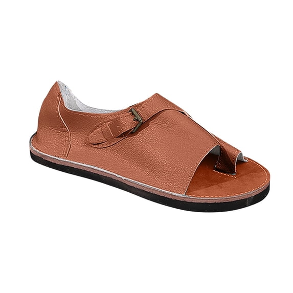 hlysgo Women's Split Toe Adjustable Buckle Open Toe Flat Slide Sandals Summer Outdoor Hiking Sandals Orange 5.5