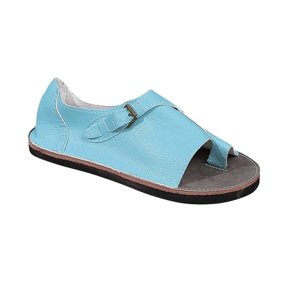 hlysgo Women's Split Toe Adjustable Buckle Open Toe Flat Slide Sandals Summer Outdoor Hiking Sandals Sky Blue 7.5