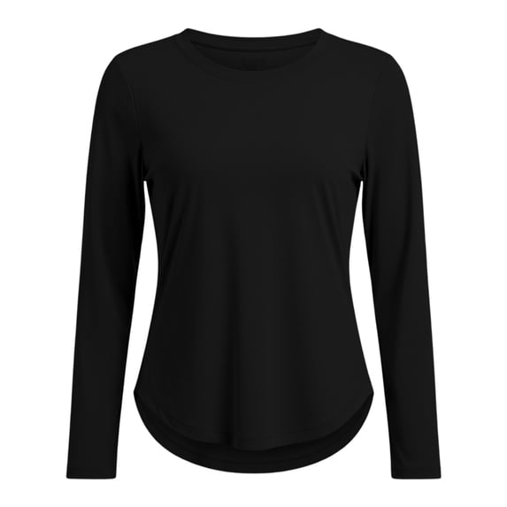 hlysgo Women's UPF 50+ UV Shirts Long Sleeve Workout Sun Shirt Breathable Lightweight Outdoor Gym Hiking Tops Black,L