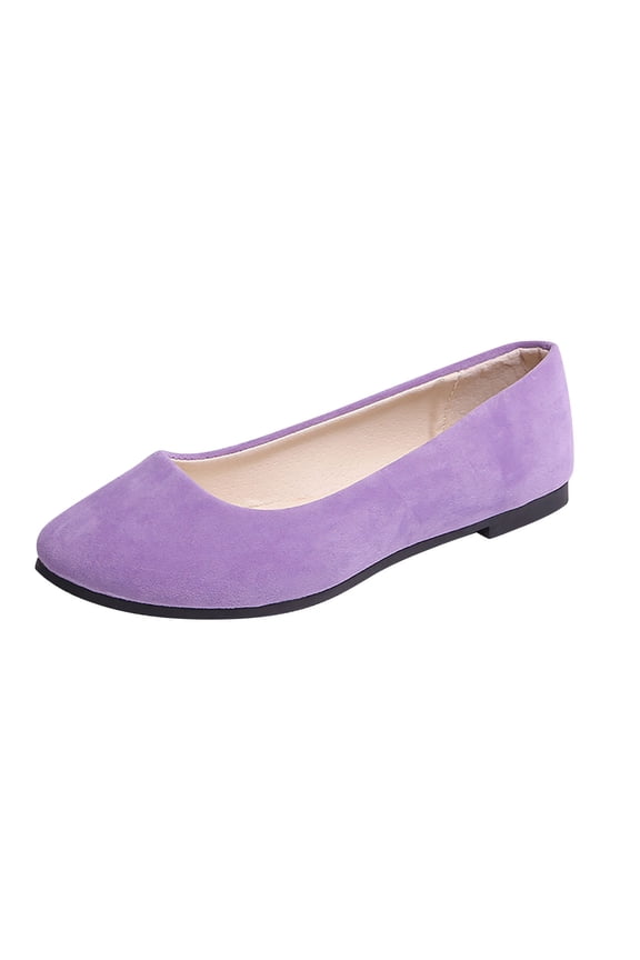Womens Black Flats Shoes Comfortable Suede Pointed Toe Slip On Casual Ballet Flats Dress Shoes Nude Flats Purple 37