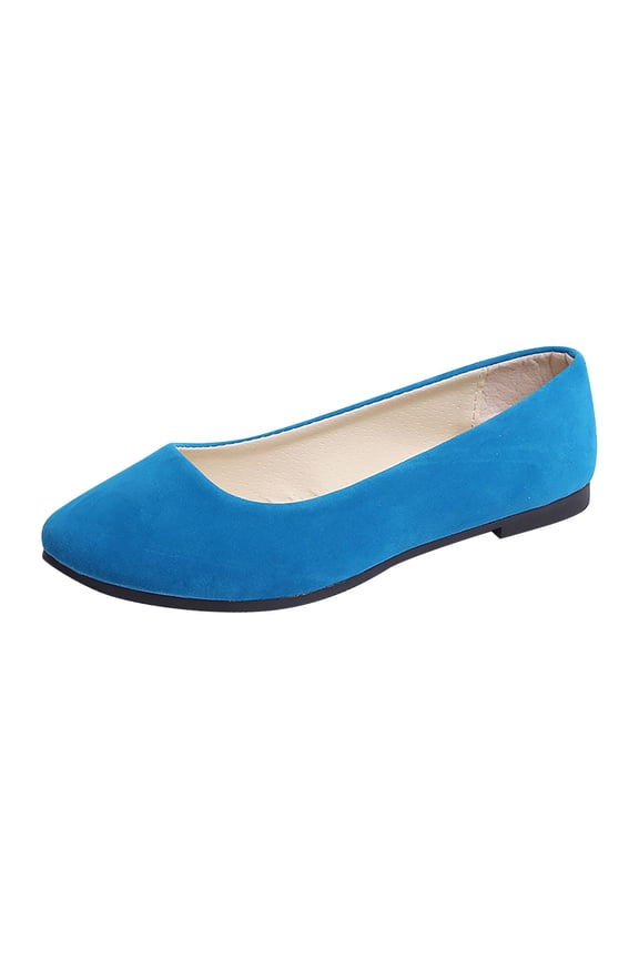 Womens Black Flats Shoes Comfortable Suede Pointed Toe Slip On Casual Ballet Flats Dress Shoes Nude Flats Sky Blue 38