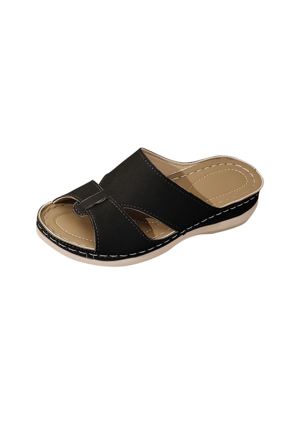 Womens Comfort Wedge Sandals Soft Cushion Orthopedic for All-Day Walking Non-Slip Stability Comfort Shoes Black,43