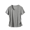 thumbnail image 1 of hlysgo Womens Comfy Lightweight Shirt Running Workout Swim Basic Short Sleeve Crewneck Sun T-Shirt Gray,XL, 1 of 5