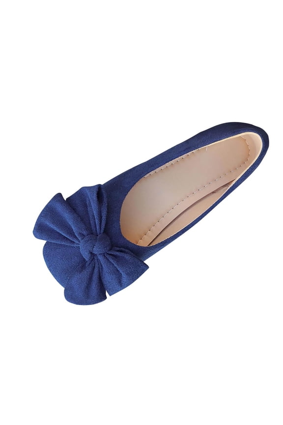 Womens Foldable Pointed Toe Ballet Flats Rhinestone Loafers Fashion Flats Blue 9.5