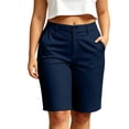 thumbnail image 1 of hlysgo Womens Golf Shorts UPF 50+ Hiking Shorts Lightweight Outdoor Stretchy Athletic Shorts with Pockets Navy,L, 1 of 6