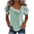 thumbnail image 1 of hlysgo Womens Palazzo Dressy Tops Casual Asymmetrical V Neck Business Work Blouse Ruffle Sleeve Summer Shirts Army Green,XL, 1 of 5