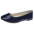 thumbnail image 1 of hlysgo Womens Patent Leather Ballet Flats Multi Colors Classic Point Toe Slip-On Shoes Dark Blue 37, 1 of 5