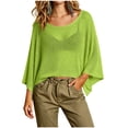 thumbnail image 1 of hlysgo Womens Sheer Poncho Shrug Bolero Lightweight Knit Cover up Shrug Pullover Sweater Green,M, 1 of 5