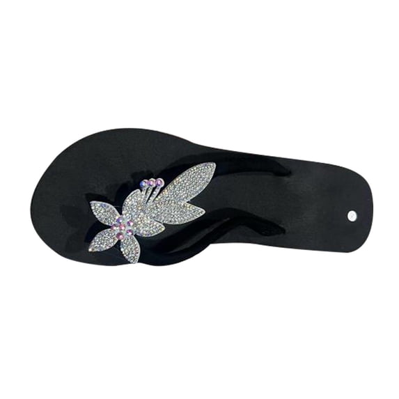 hlysgo Womens Sparkly Rhinestone Platform Flip Flops Thong Sandals Flower Slip on Wedge Sandals White 41