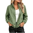 thumbnail image 1 of hlysgo Womens Stand Collar No Hood Windbreaker Jacket Quick Dry Zip Tops Daily Gym Hiking Outdoor Run Casual Short Coat with Pockets Army Green,M, 1 of 6