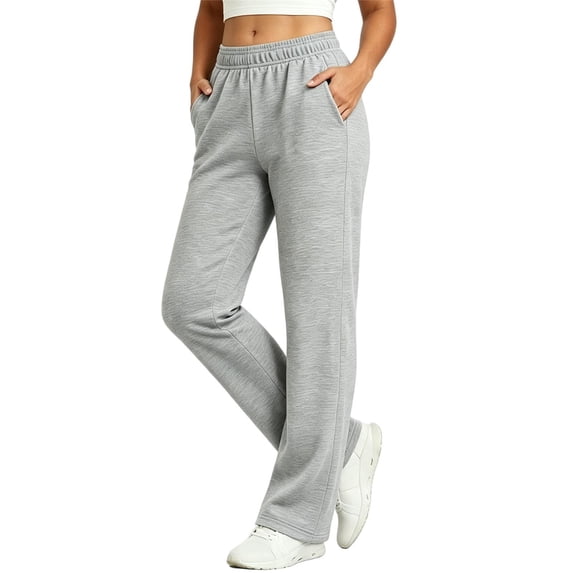 hlysgo Womens Straight Leg Sweatpants Comfy Drawstring Pants Soft Relaxed Casual Cut Sweatpant with Pockets Gray,2xL