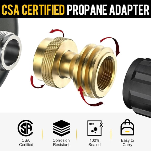 hmleaf Propane Tank QCC1/POL Converter to BBQ Grill Saver 1lb Propane Tank Gas Adapter, 20lb to 1lb Converter