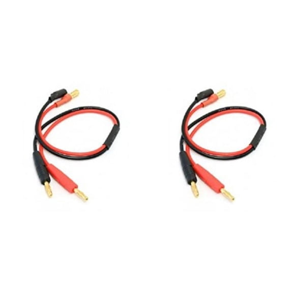 hobbyflip 5.5mm to banana plug charge lead adapter compatible with rc aircraft 2 pack