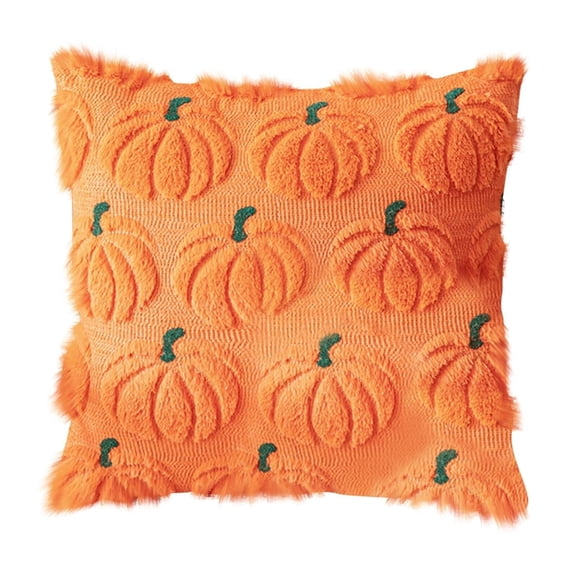 hociret Plush 3D Pumpkin Throw Pillows Covers - Fall/Halloween/Thanksgiving Decor, Cozy Textured Cushions for Couch/Bed, Multiple Autumn Colors