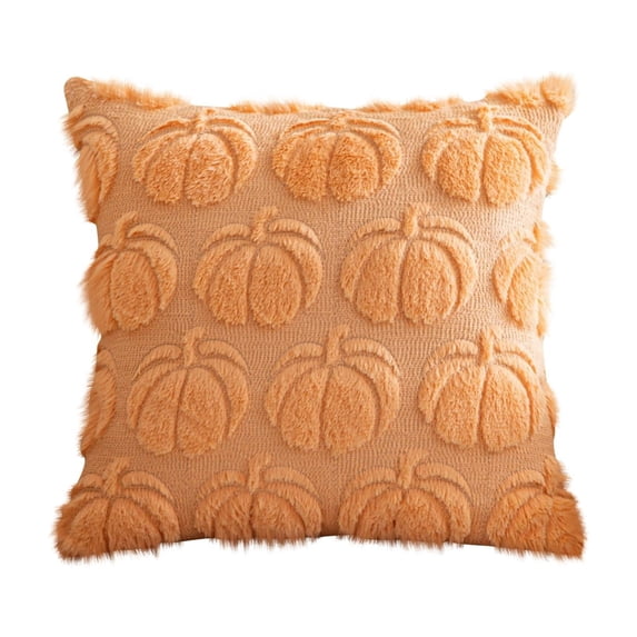 hociret Plush 3D Pumpkin Throw Pillows Covers - Fall/Halloween/Thanksgiving Decor, Cozy Textured Cushions for Couch/Bed, Multiple Autumn Colors