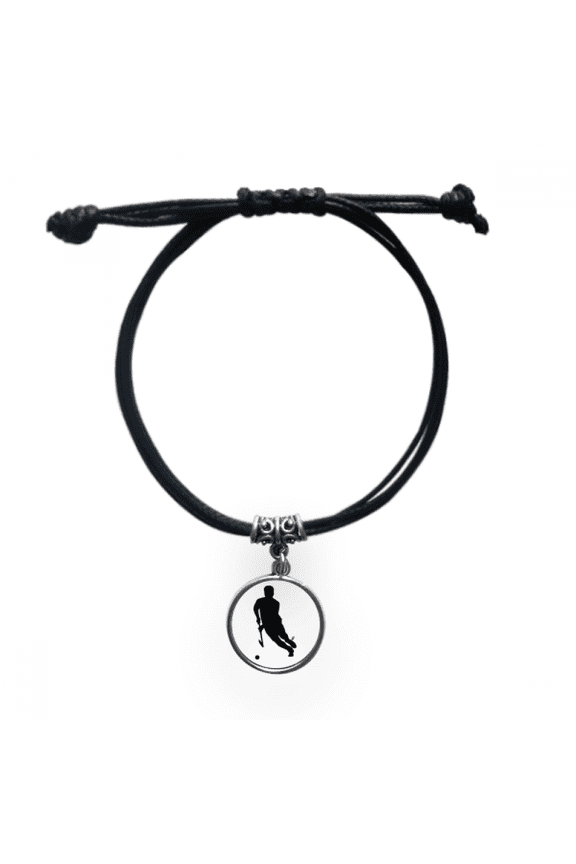 hockey sports running physical education bracelet leather wristband black jewelry