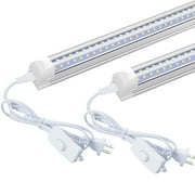 hocled 2 ft Adjustable 24W LED Plug Shop Light Fixtures 2 Pack