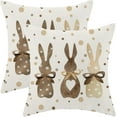thumbnail image 1 of hofaaa Easter Pillow Covers 18x18 Inch Set of 2 for Vintage Polka Dots Bunny Decor Throw Pillows Spring Bow Rabbit Outdoor Farmhouse Decorative Cushion Cases for Couch Bed Decoration, 1 of 6