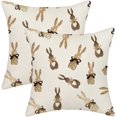 thumbnail image 1 of hofaaa Spring Easter Pillow Covers 18x18 Bunny Decor Throw Pillows Case for Couch Rabbit Holiday Pillowcase Outdoor Decorative Cushion Cases for Sofa Bed Decorations Set of 2, 1 of 6