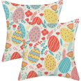 thumbnail image 1 of hofaaa Spring Easter Pillow Covers 18x18 Colorful Eggs Decor Throw Pillows Case for Couch Rabbit Holiday Pillowcase Outdoor Decorative Cushion Cases for Sofa Bed Decorations Set of 2, 1 of 6