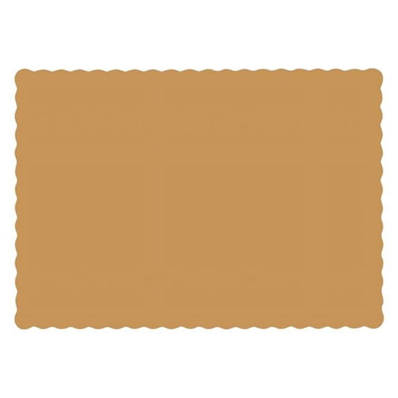 hoffmaster 310560 paper placemat, 13-1/2" length x 9-1/2" width, scalloped edge, glittering gold (case of 1000)