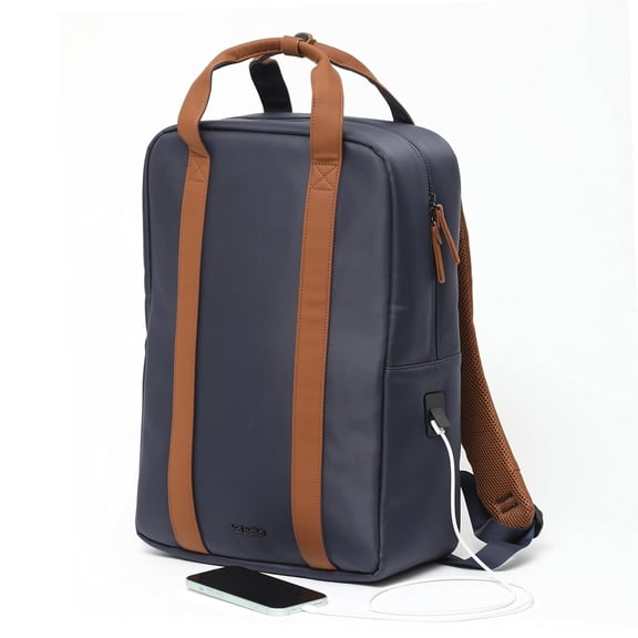 hoi polloi Stanly Laptop Backpack for Men and Woman | 13.8L Work Travel Bag with USB Type-C Charging Port | Water-Resistant Office Backpack with Velvet-Lined Laptop Compartment Starry Night Blue