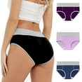 thumbnail image 1 of hoksml 3PC Women's Plus Size Period Panties Solid Color Menstrual High Waist Hip Lifting Underwear Cotton Briefs, 1 of 9