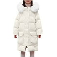 thumbnail image 1 of hoksml Big Girls (5-16 yrs) Long Puffer Coat with Hood Thick Winter Jacket Zip Up Insulated Parka with Pockets, 1 of 9