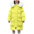 thumbnail image 1 of hoksml Big Girls (5-16 yrs) Long Puffer Coat with Hood Thick Winter Jacket Zip Up Insulated Parka with Pockets, 1 of 9