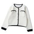 thumbnail image 1 of hoksml Big Girls Cable Knit Cardigan 5-12 Years Lace Trim Button Up Sweater Soft Warm Long Sleeve Open Front Cover Up for Fall Winter, 1 of 9