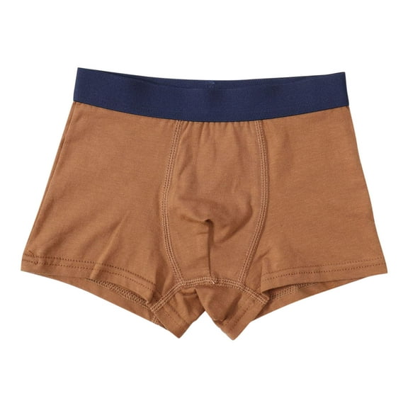 hoksml Boys’Comfort Flex Boxer Briefs Children's Mid Waist Flat Angle Casual Solid Color Four Cornered Underpants for 6-11 Kids