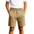 thumbnail image 1 of hoksml Boys Elastic Waist Casual Shorts, Relaxed Fit Shorts for Back to School Daily Wear, Soft Stretchy Fabric Color Choices, 1 of 8