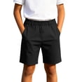 thumbnail image 1 of hoksml Boys Elastic Waist Casual Shorts, Relaxed Fit Shorts for Back to School Daily Wear, Soft Stretchy Fabric Color Choices, 1 of 7