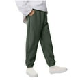 thumbnail image 1 of hoksml Boys Fleece-Lined Joggers (2-15 Years), Solid Color Elastic Waist Thermal Winter Pants with Pockets, Kids Thickened Casual Sweatpants, 1 of 6