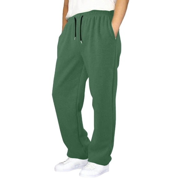 hoksml Boys Fleece-Lined Sweatpants Winter Solid Color Elastic Waist Thermal Sports Long Pants with Adjustable Drawstring Side Pockets
