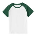 thumbnail image 1 of hoksml Boys Girls Color Block Raglan Round Neck Tee Solid Color Casual Short Sleeve Top, 1 of 9