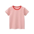 thumbnail image 1 of hoksml Boys' Striped Short Sleeve T-Shirt, Summer Round Neck Casual Tee, Comfortable Sporty Top for Active Kids, 1 of 4