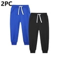 thumbnail image 1 of hoksml Boys Sweatpants - 2 Pack School Uniform Artifact Solid Color Drawstring Elastic Waist Tapered Joggers Pants Activewear with Pockets, 1 of 3