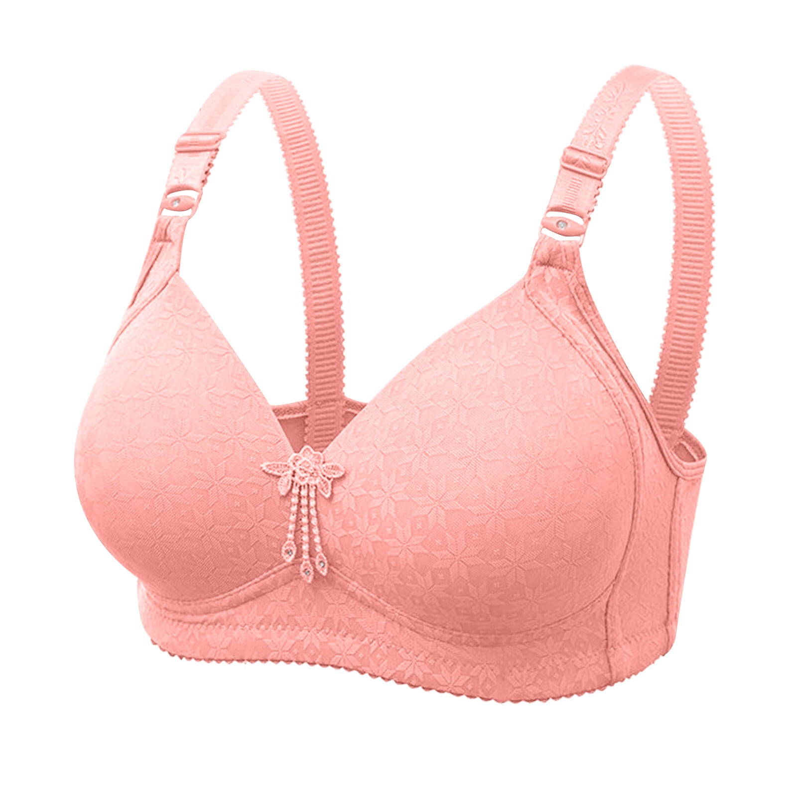 Clearance Sales! Zpanxa Bras for Women Plue Size Full Cup No Steel Ring  Cotton Breathable Underwear Womens Bras Sports Bra Pink M（38/85C） 