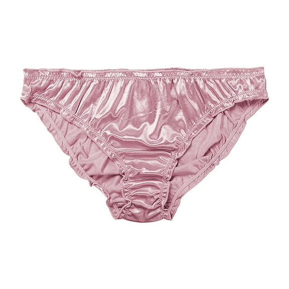 hoksml Briefs for Women, Women's Sexy Satin Panties Mid Waist Wavy Cotton Crotch Briefs on Clearance