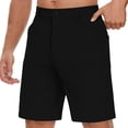 thumbnail image 1 of hoksml Cargo Shorts for Men, Button Zip Fly Elastic Back Waist Multi Side Pockets Relaxed Knee Length Outdoor Hiking Bermuda Shorts, 1 of 8