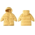 thumbnail image 1 of hoksml Childern Solid Color Down Hooded Jacket Boys Girls Winter Puffer Coats with Zip-Up Snap Buttons, 1 of 3