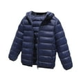 thumbnail image 1 of hoksml Children Lightweight Down Jackets Boys Girls Winter Solid Color Zip-Up Hooded Coats for Medium Large Children Small Kids Warm Outwear Clothing 4-10 Years, 1 of 3