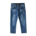 thumbnail image 1 of hoksml Children's Boy's Denim Pants Basic Casual Solid Full Length Button Pockets Straight Fit Jeans Pants, 1 of 2